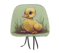 QMKFWT Little Duck with Blue Eyes Car Seat Headrest Cover Adjustable and Reusable Anti-Dirty Flexible Hear Rest Covers Soft Dust-Proof Car Seat Headrest Protector for Most Vehicles