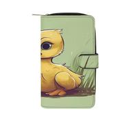 QMKFWT Little Duck with Blue Eyes Leather Wallet Long Checkbook Wallets Classic Bifold Ladies Clutch with ID Window
