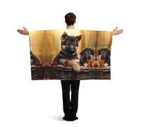 QMKFWT Little german shepherd dog Flag Cape with Sleeves for Adults, Wearable Flag Cloak Lightweight Body Flag Cloak Outfits Costume Accessories for Party Favors Celebrations