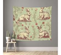 QMKFWT Living Room 60x51 InchRabbit Pattern Tapestry Backdrop Wall Hanging Flag Indoor Outdoor Wall Art Tapestries Wall Decor Blanket Beach Throws Funny Banner Poster for Dorm, Bedroom