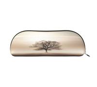 QMKFWT Lonely Tree Pencil Pouch Leather,Small Pen Bags With Zipper For Pencils,Pens,Markers,Makeups,Change,Coins