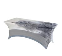 QMKFWT Long Haired Cat Decorative Tablecloth Protector for Wedding, Banquet & Parties6FT Spandex Rectangle Tablecloths, Stretch Washable Table Cloth Wrinkle Free Patio Table Cover
