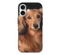 QMKFWT Long Haired Dachshund Phone Case for Phone 17, TPU Anti-Yellowing Scratch Resistant, Slim Shockproof Cover with Precise Cutouts, Supports Wireless Charging Phone Case for Phone 17