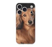 QMKFWT Long Haired Dachshund Phone Case for Phone 17, TPU Anti-Yellowing Scratch Resistant, Slim Shockproof Cover with Precise Cutouts, Supports Wireless Charging Phone Case for Phone 17