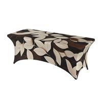 QMKFWT Lots of Leaves Decorative Tablecloth Protector for Wedding, Banquet & Parties6FT Spandex Rectangle Tablecloths, Stretch Washable Table Cloth Wrinkle Free Patio Table Cover