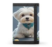 QMKFWT Lovely Maltese Dog Casual Wallet Credit Card Holder Premium Document Organizer Case for Men And Women