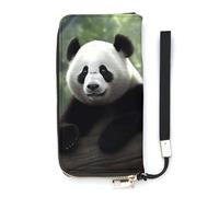 QMKFWT Lovely Panda Wallet Large Capacity Clutch Cash PursePU Leather Long Zipper Pouch Wallet Unisex, white, 20x10.5cm, Wallet