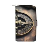 QMKFWT Magical Design Norse Runes Compass Leather Wallet Long Checkbook Wallets Classic Bifold Ladies Clutch with ID Window