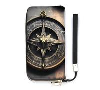 QMKFWT Magical Design Norse Runes Compass Wallet Large Capacity Clutch Cash PursePU Leather Long Zipper Pouch Wallet Unisex, white, 20x10.5cm, Wallet