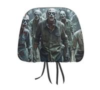 QMKFWT Many Zombie Car Seat Headrest Cover Adjustable and Reusable Anti-Dirty Flexible Hear Rest Covers Soft Dust-Proof Car Seat Headrest Protector for Most Vehicles