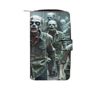 QMKFWT Many Zombie Leather Wallet Long Checkbook Wallets Classic Bifold Ladies Clutch with ID Window