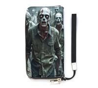 QMKFWT Many Zombie Wallet Large Capacity Clutch Cash PursePU Leather Long Zipper Pouch Wallet Unisex, white, 20x10.5cm, Wallet