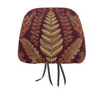 QMKFWT Maroon Gold Pattern Car Seat Headrest Cover Adjustable and Reusable Anti-Dirty Flexible Hear Rest Covers Soft Dust-Proof Car Seat Headrest Protector for Most Vehicles