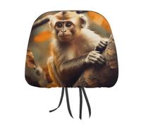 QMKFWT Monkey on Tree Car Seat Headrest Cover Adjustable and Reusable Anti-Dirty Flexible Hear Rest Covers Soft Dust-Proof Car Seat Headrest Protector for Most Vehicles
