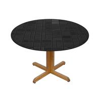 QMKFWT Mosaic Black Shadow Round Spandex Tablecloth 35 Inch, Elastic Fitted Waterproof Tablecloths Stretch Washable Picnic Table Cover for Camping, Dining, Indoor and Outdoor