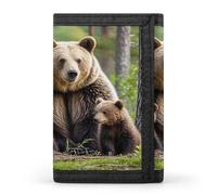 QMKFWT Mother Bear Cubs Casual Wallet Credit Card Holder Premium Document Organizer Case for Men And Women