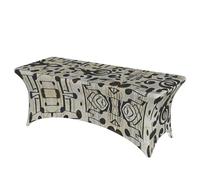 QMKFWT Music Notes Decorative Tablecloth Protector for Wedding, Banquet & Parties6FT Spandex Rectangle Tablecloths, Stretch Washable Table Cloth Wrinkle Free Patio Table Cover
