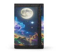 QMKFWT Nebula And Moon Casual Wallet Credit Card Holder Premium Document Organizer Case for Men And Women
