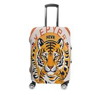 QMKFWT New Year Tiger Logo Design Travel Luggage Cover Washable Anti-scratch Suitcase Protector Dustproof Protective Cover Case for Wheeled Luggage Fits 19-32 Inch Luggage, white, Small