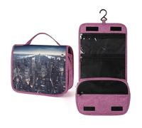 QMKFWT New York City Toiletry Bag Waterproof Makeup Bag with Hanging Hook Cosmetic Bags for Women Travel Essentials