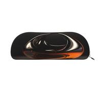 QMKFWT Orange Abstract Ornament Pencil Pouch Leather,Small Pen Bags With Zipper For Pencils,Pens,Markers,Makeups,Change,Coins