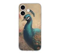 QMKFWT Oriental Peacock Pattern Phone Case for Phone 17, TPU Anti-Yellowing Scratch Resistant, Slim Shockproof Cover with Precise Cutouts, Supports Wireless Charging Phone Case for Phone 17