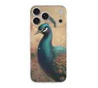 QMKFWT Oriental Peacock Pattern Phone Case for Phone 17, TPU Anti-Yellowing Scratch Resistant, Slim Shockproof Cover with Precise Cutouts, Supports Wireless Charging Phone Case for Phone 17