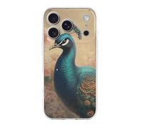 QMKFWT Oriental Peacock Pattern Phone Case for Phone 17, TPU Anti-Yellowing Scratch Resistant, Slim Shockproof Cover with Precise Cutouts, Supports Wireless Charging Phone Case for Phone 17