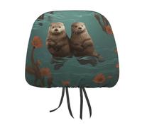 QMKFWT Otters in Love Car Seat Headrest Cover Adjustable and Reusable Anti-Dirty Flexible Hear Rest Covers Soft Dust-Proof Car Seat Headrest Protector for Most Vehicles