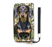 QMKFWT Pad Dachshund Wallet Large Capacity Clutch Cash PursePU Leather Long Zipper Pouch Wallet Unisex, white, 20x10.5cm, Wallet