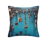 QMKFWT Padlock Print Throw Pillow Covers Decorative Pillow Cover Square Cushion Cases Soft Cushion Cover Throw Sofa Pillow Case for Home Decor Living Room Bed Couch Car 16"x16"