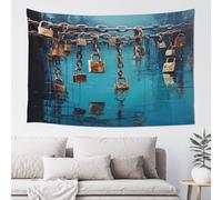 QMKFWT Padlock Tapestry Aesthetic Wall Hanging Tapestries 60'' x 40'' Boho Tapestries Vertical Wall Art Decorative Funny Vintage Poster Flag Tapestry for Bedroom Living Room Decor