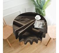 QMKFWT Pair of Drum Sticks Printed Round Tablecloth,Dust-Proof Wrinkle Resistant Table Cover Washable Polyester Table Cloth for Kitchen Dining Room Farmhouse Picnic Indoor Outdoor(Round 60 Inch)