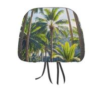 QMKFWT Palm Trees Car Seat Headrest Cover Adjustable and Reusable Anti-Dirty Flexible Hear Rest Covers Soft Dust-Proof Car Seat Headrest Protector for Most Vehicles