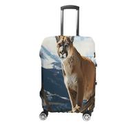 QMKFWT Panther Mountain Lion Travel Luggage Cover Washable Anti-scratch Suitcase Protector Dustproof Protective Cover Case for Wheeled Luggage Fits 19-32 Inch Luggage, white, M