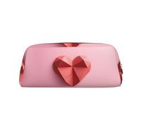 QMKFWT Paper Heart print Pencil Bag waterproof Zipper Pencil Case Leather Pen Box Cosmetic Bag For Office Pencil
