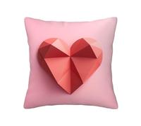 QMKFWT Paper Heart Print Throw Pillow Covers Decorative Pillow Cover Square Cushion Cases Soft Cushion Cover Throw Sofa Pillow Case for Home Decor Living Room Bed Couch Car 16"x16"