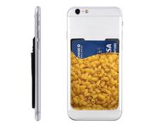 QMKFWT Pasta Phone Wallet, Stick On Card Holder for Back of Phone Case - Leather Cell Phone Card Wallet Sleeve Adhesive Phone Pocket - Compatible with Most Cell Phones