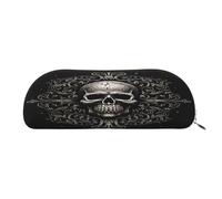QMKFWT Patterned Skull Pencil Pouch Leather,Small Pen Bags With Zipper For Pencils,Pens,Markers,Makeups,Change,Coins
