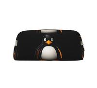 QMKFWT Penguin Image print Pencil Bag waterproof Zipper Pencil Case Leather Pen Box Cosmetic Bag For Office Pencil