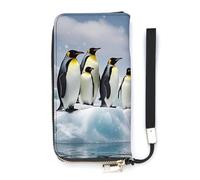 QMKFWT Penguins On The Iceberg Wallet Large Capacity Clutch Cash PursePU Leather Long Zipper Pouch Wallet Unisex, white, 20x10.5cm, Wallet