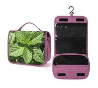 QMKFWT Peppermint Toiletry Bag Waterproof Makeup Bag with Hanging Hook Cosmetic Bags for Women Travel Essentials