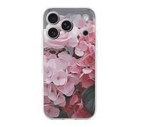 QMKFWT Pink Rose Hydrangea Phone Case for Phone 17, TPU Anti-Yellowing Scratch Resistant, Slim Shockproof Cover with Precise Cutouts, Supports Wireless Charging Phone Case for Phone 17
