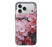 QMKFWT Pink Rose Hydrangea Phone Case for Phone 17, TPU Anti-Yellowing Scratch Resistant, Slim Shockproof Cover with Precise Cutouts, Supports Wireless Charging Phone Case for Phone 17