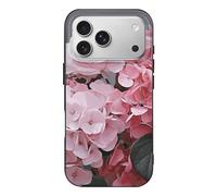 QMKFWT Pink Rose Hydrangea Phone Case for Phone 17, TPU Anti-Yellowing Scratch Resistant, Slim Shockproof Cover with Precise Cutouts, Supports Wireless Charging Phone Case for Phone 17