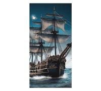 QMKFWT Pirate Ship Beach Towels Extra Large, Quick Dry Absorbent Multipurpose, Oversized Beach Towel, Sand Free Foldable Lightweight, Travel Towel, for Beach Pool Camping Travel Vacation, 63x31.5 in
