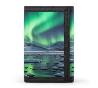 QMKFWT Polar Bears Northern Lights Casual Wallet Credit Card Holder Premium Document Organizer Case for Men And Women