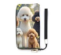 QMKFWT Poodles Dogs Wallet Large Capacity Clutch Cash PursePU Leather Long Zipper Pouch Wallet Unisex, white, 20x10.5cm, Wallet