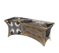 QMKFWT Pug Dog Decorative Tablecloth Protector for Wedding, Banquet & Parties6FT Spandex Rectangle Tablecloths, Stretch Washable Table Cloth Wrinkle Free Patio Table Cover