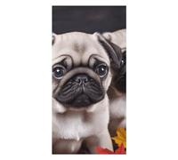 QMKFWT Puppys Pug Beach Towels Extra Large, Quick Dry Absorbent Multipurpose, Oversized Beach Towel, Sand Free Foldable Lightweight, Travel Towel, for Beach Pool Camping Travel Vacation, 63x31.5 in